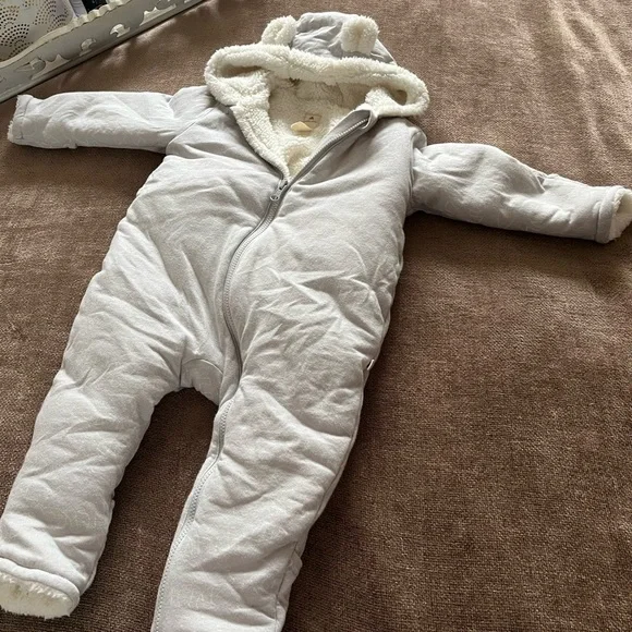 Baby Gap 3-6 Months Cozy Baby Snowsuit with Bear Ears - Picture 1 of 6
